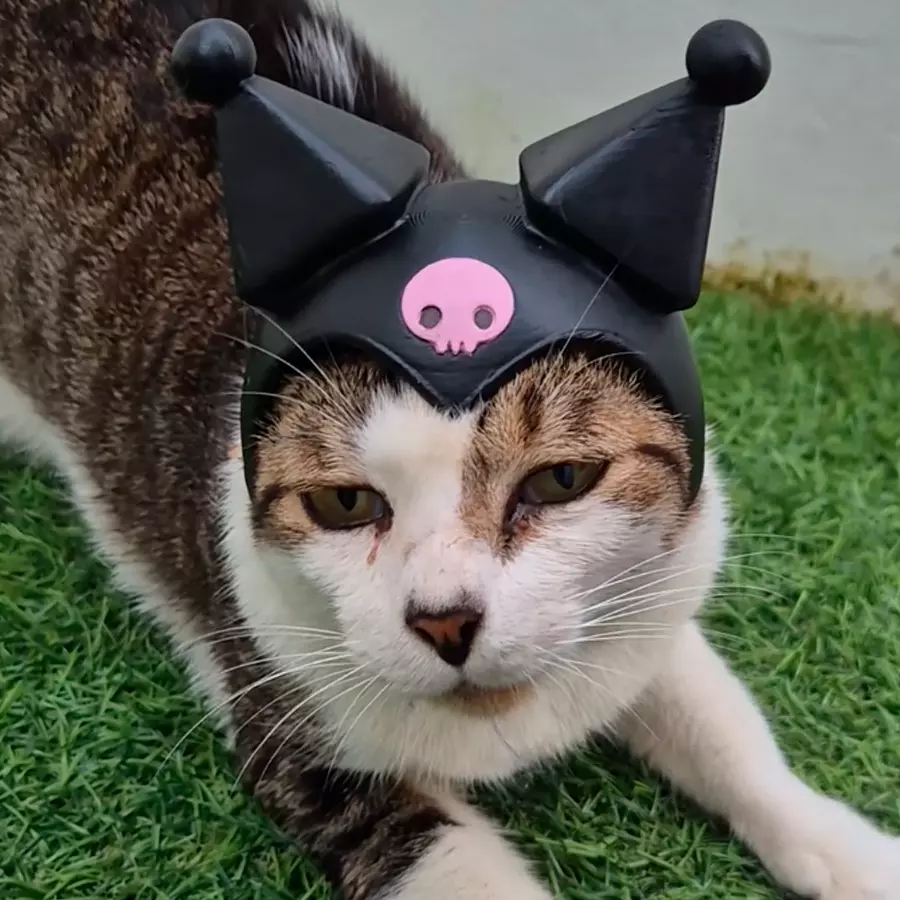 Kuromi Cat Hat  3D Printable Cosplay Accessory for Cats  3D print model_4