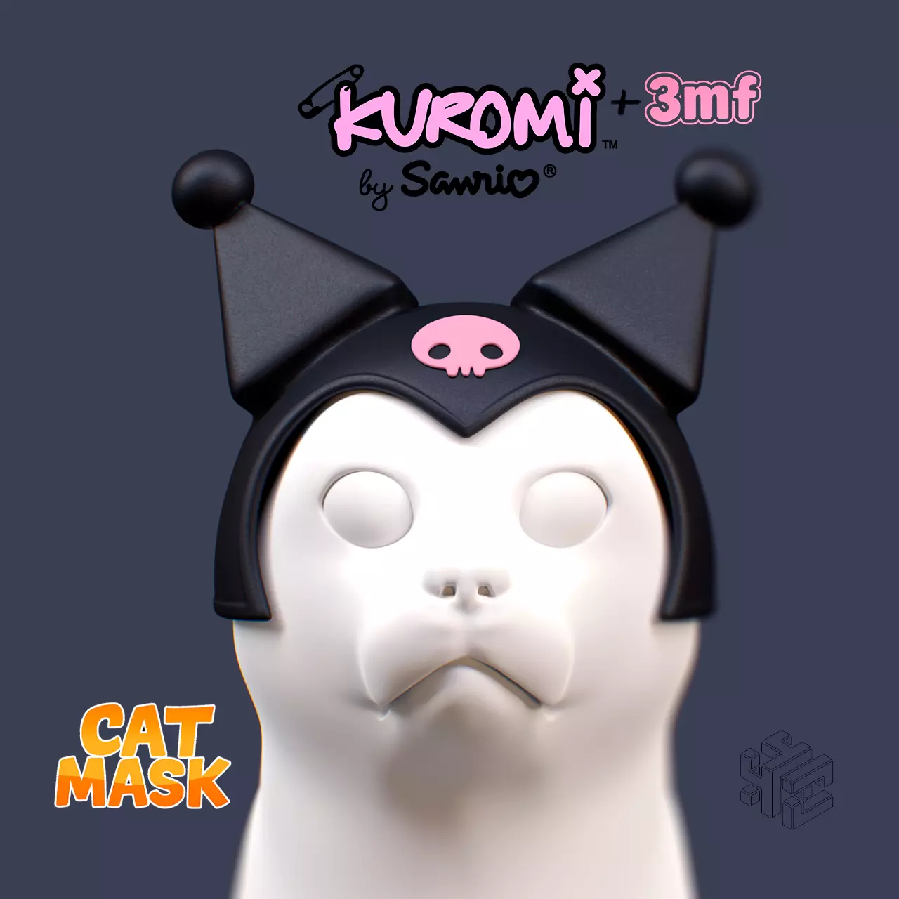 Kuromi Cat Hat  3D Printable Cosplay Accessory for Cats  3D print model_0