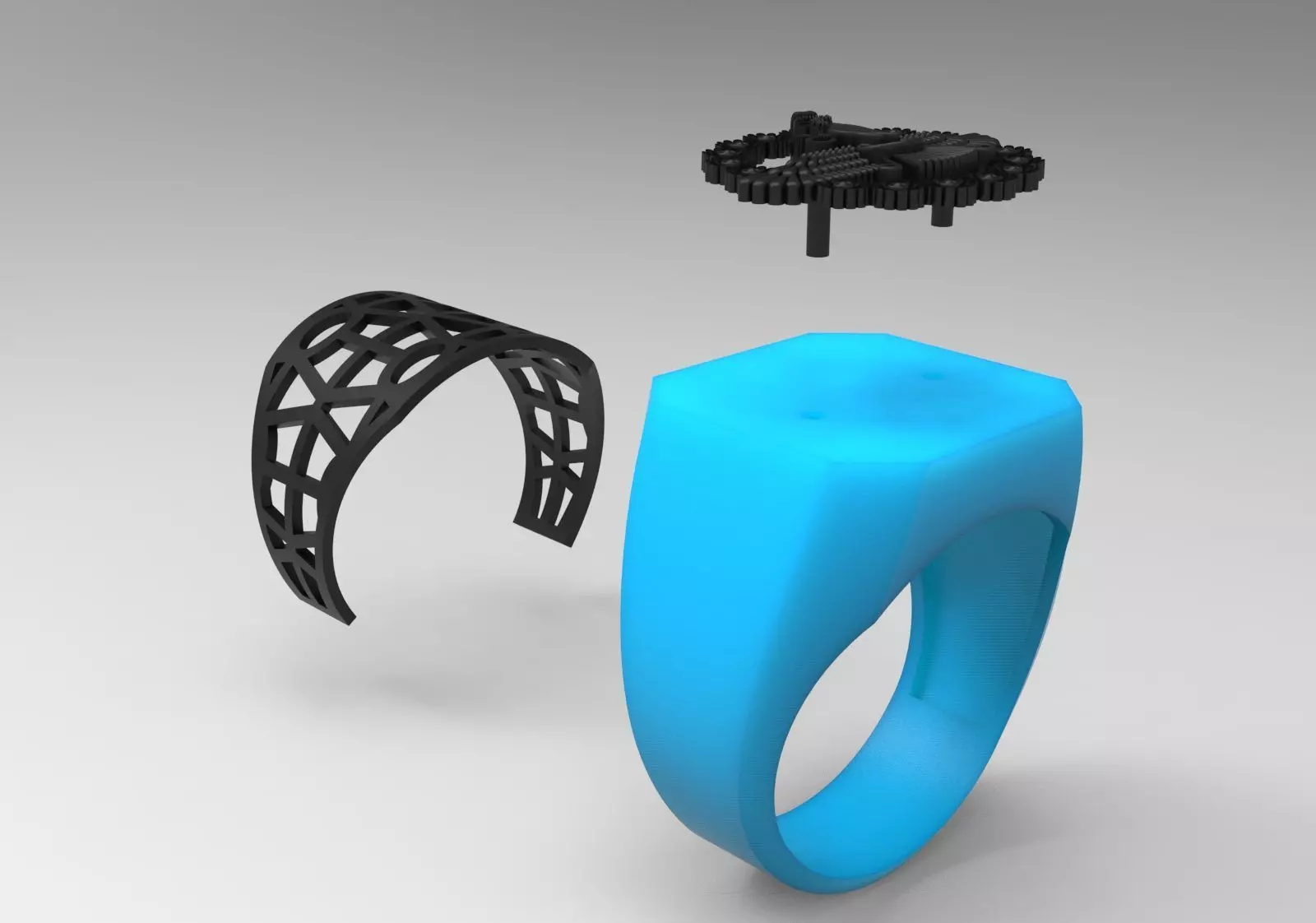 Square Signet Ring with Crowned Eagle Motif mr0302 3D print model_14