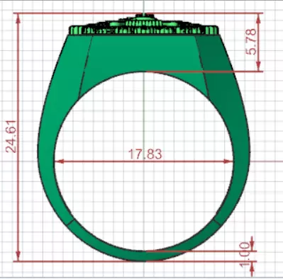 Square Signet Ring with Crowned Eagle Motif mr0302 3D print model_22