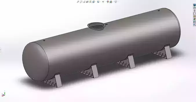 24m3 Horizontal Tank - Professional 3D Model SolidWorks Design