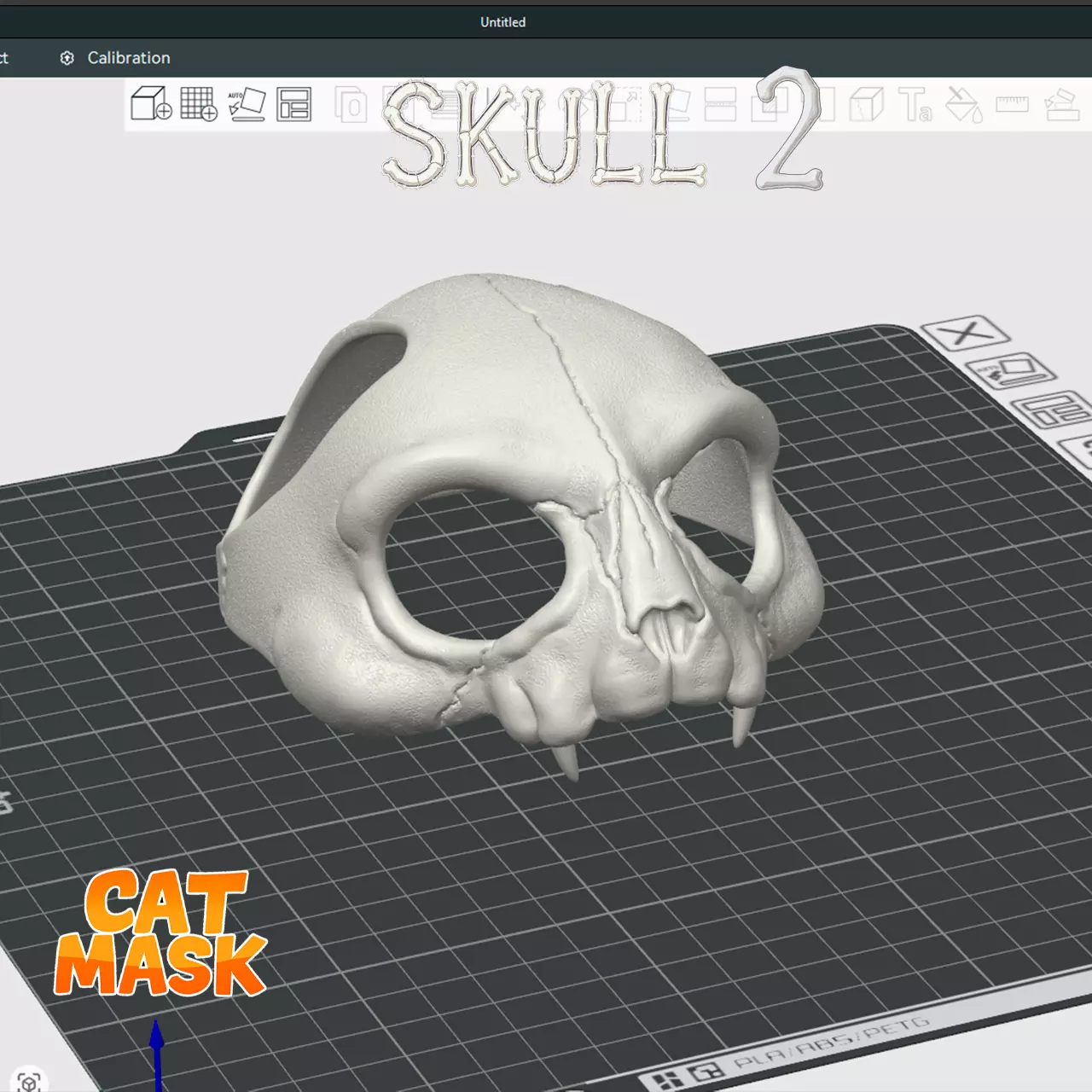 Cat Skull Mask V2  3D Printable Pet Cosplay Accessory for Cats 3D print model_3