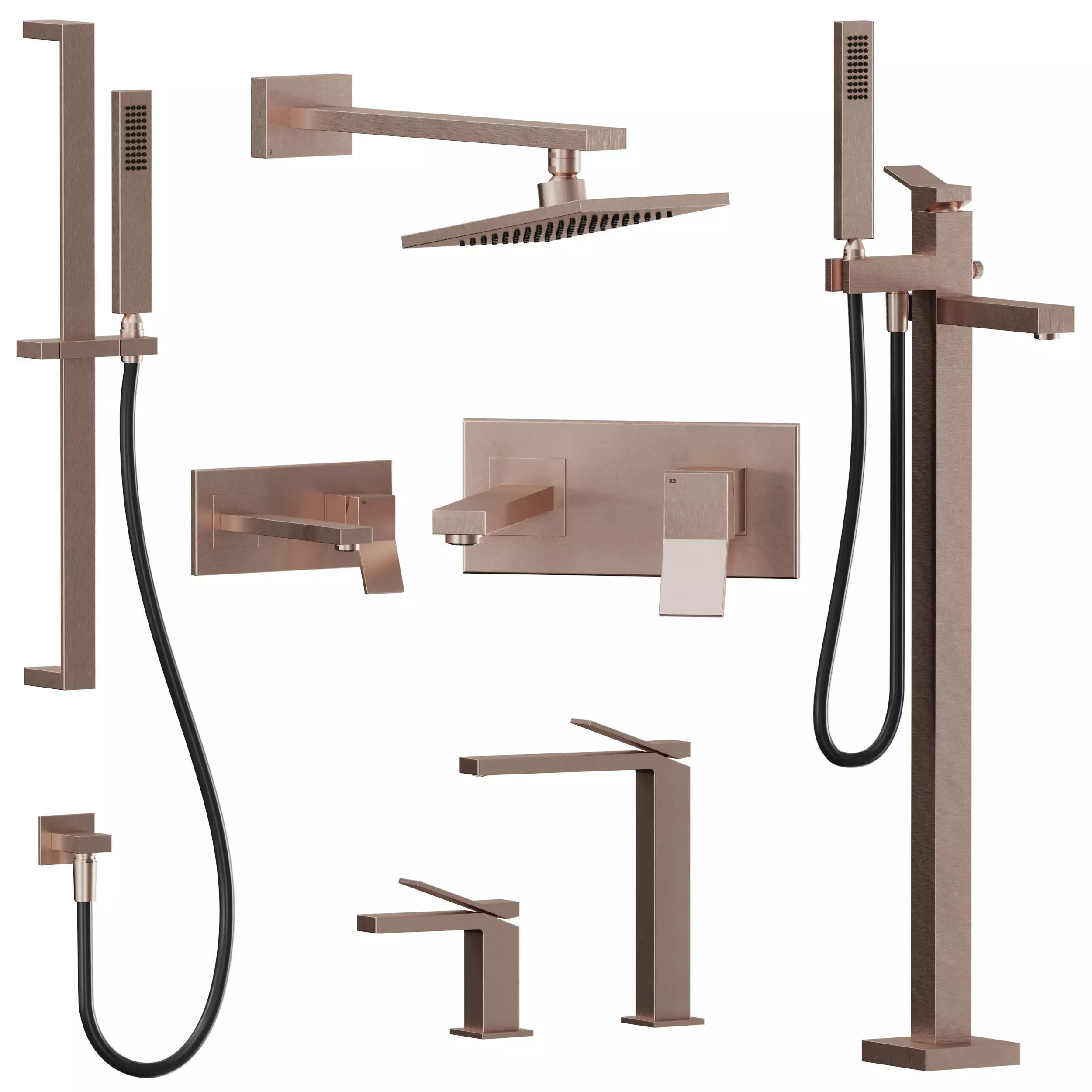 Gessi Collection Rettangolo K Set Shower corona Low-poly 3D model_3