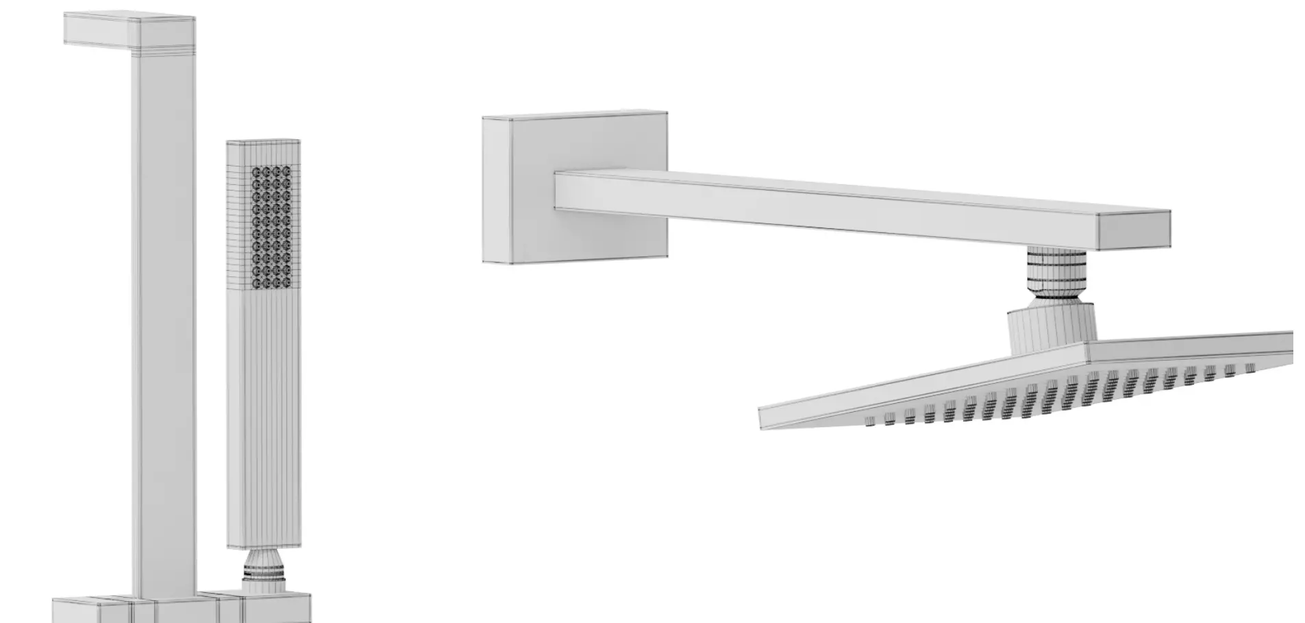 Gessi Collection Rettangolo K Set Shower corona Low-poly 3D model_11