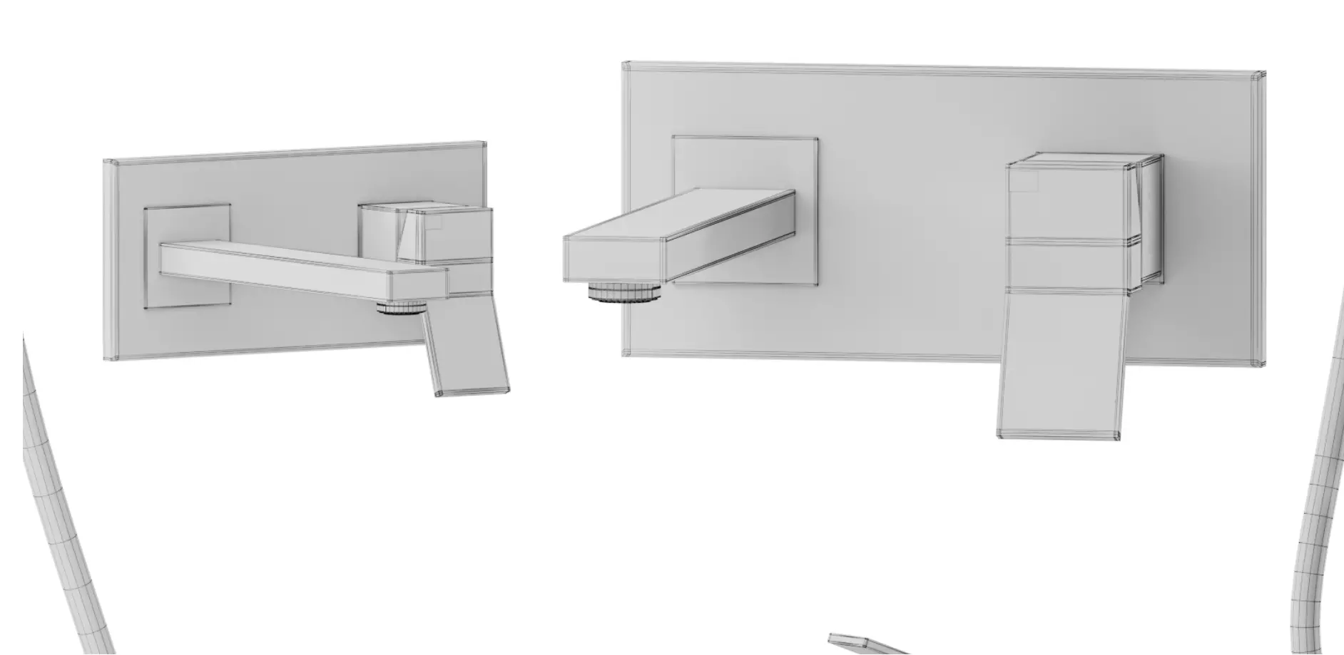 Gessi Collection Rettangolo K Set Shower corona Low-poly 3D model_12