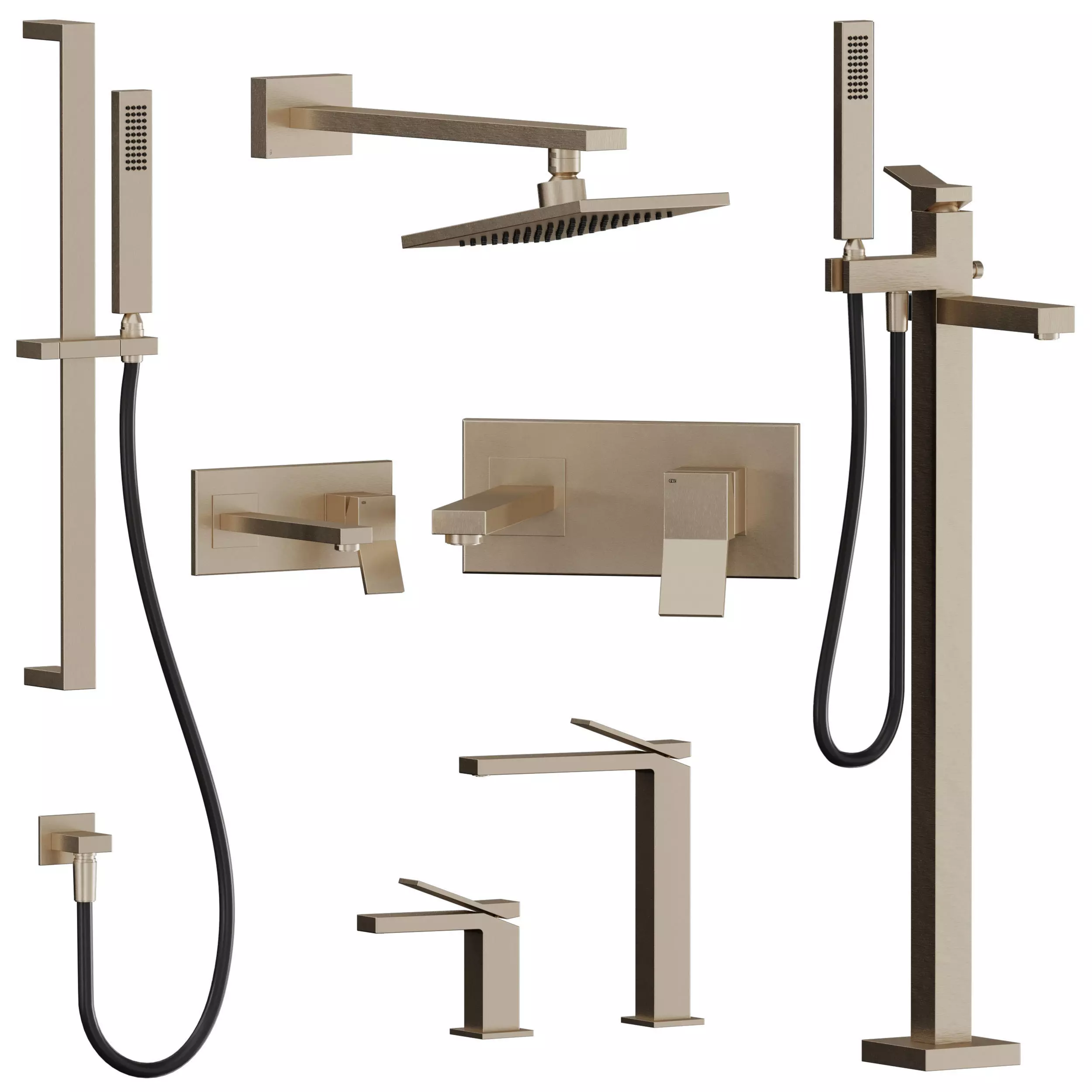Gessi Collection Rettangolo K Set Shower corona Low-poly 3D model_1
