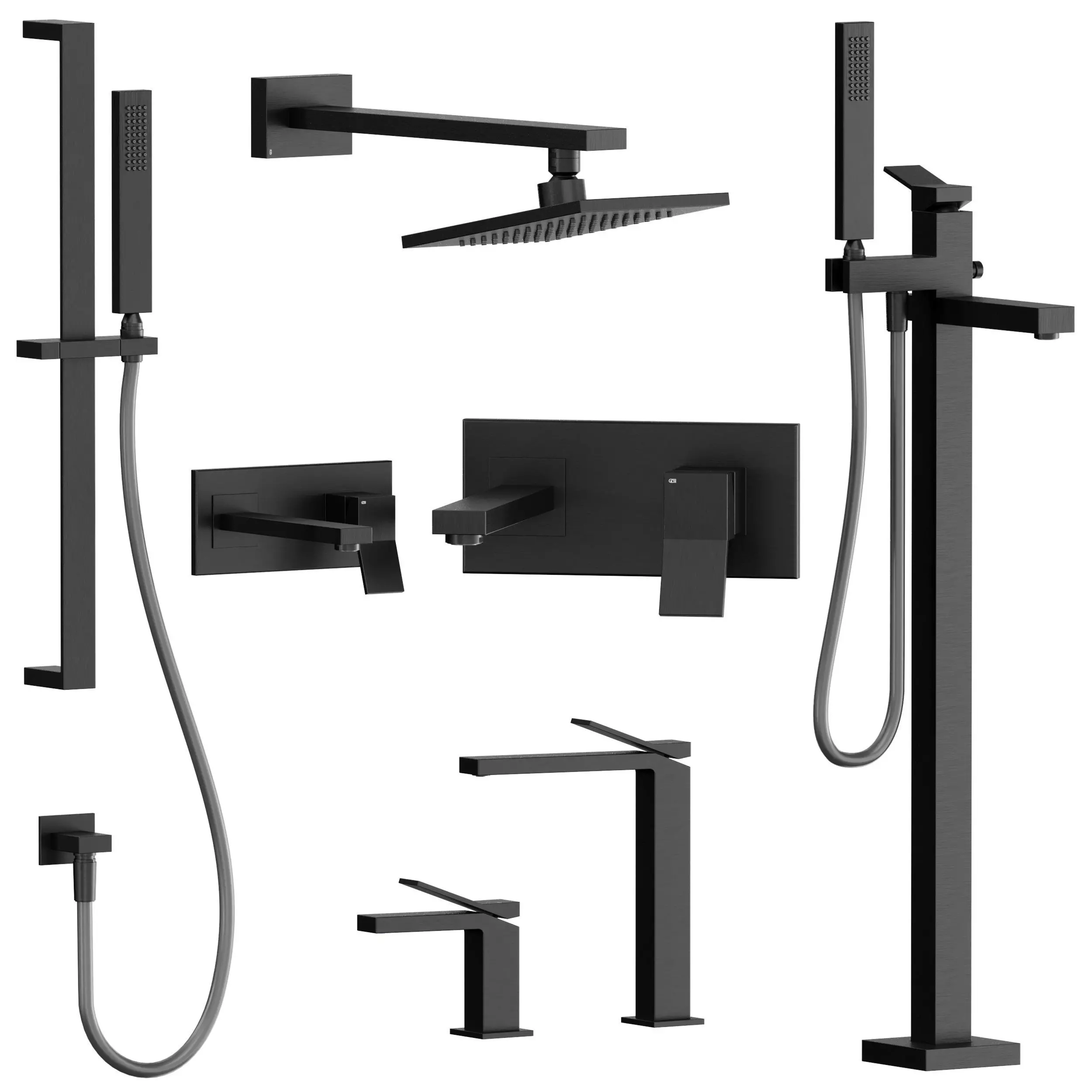Gessi Collection Rettangolo K Set Shower corona Low-poly 3D model_0