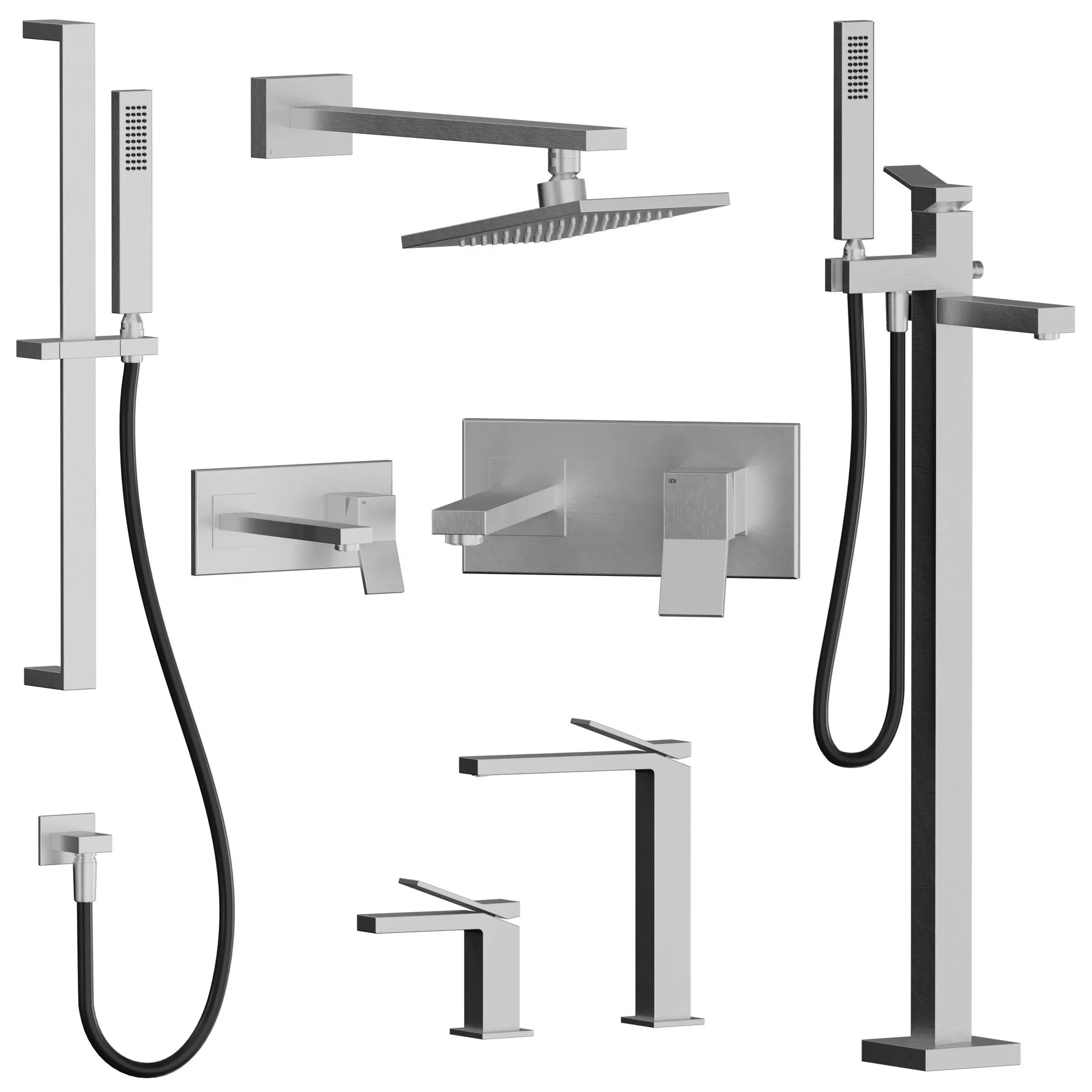 Gessi Collection Rettangolo K Set Shower corona Low-poly 3D model_2