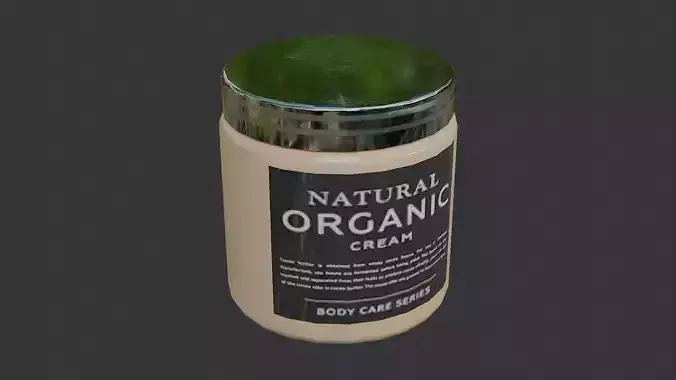 Natural Organic Cream Jar for Bathroom Decor