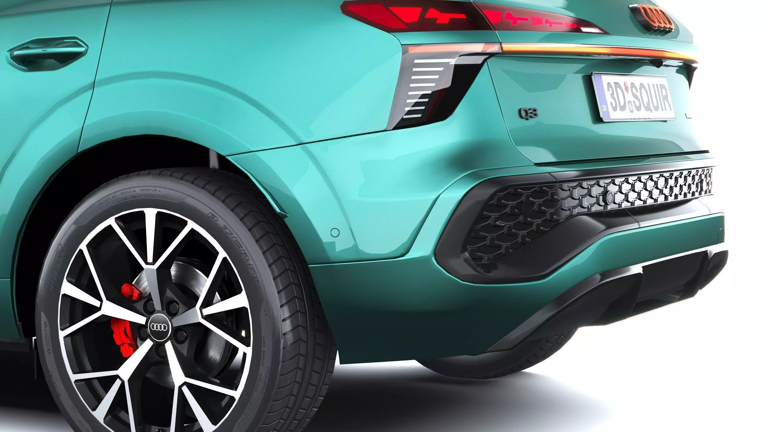 Audi Q3 S-Line 2026 with interior Low-poly 3D model_6