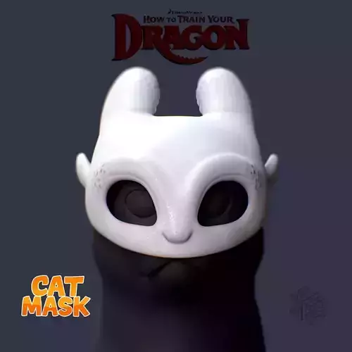 Light Fury Cat Mask  How to Train Your Dragon Pet Cosplay