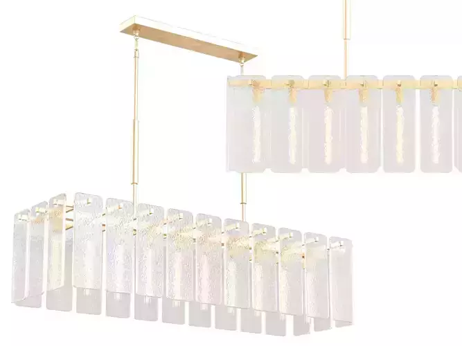 Calamette Glass Rectangular Chandelier-Medium