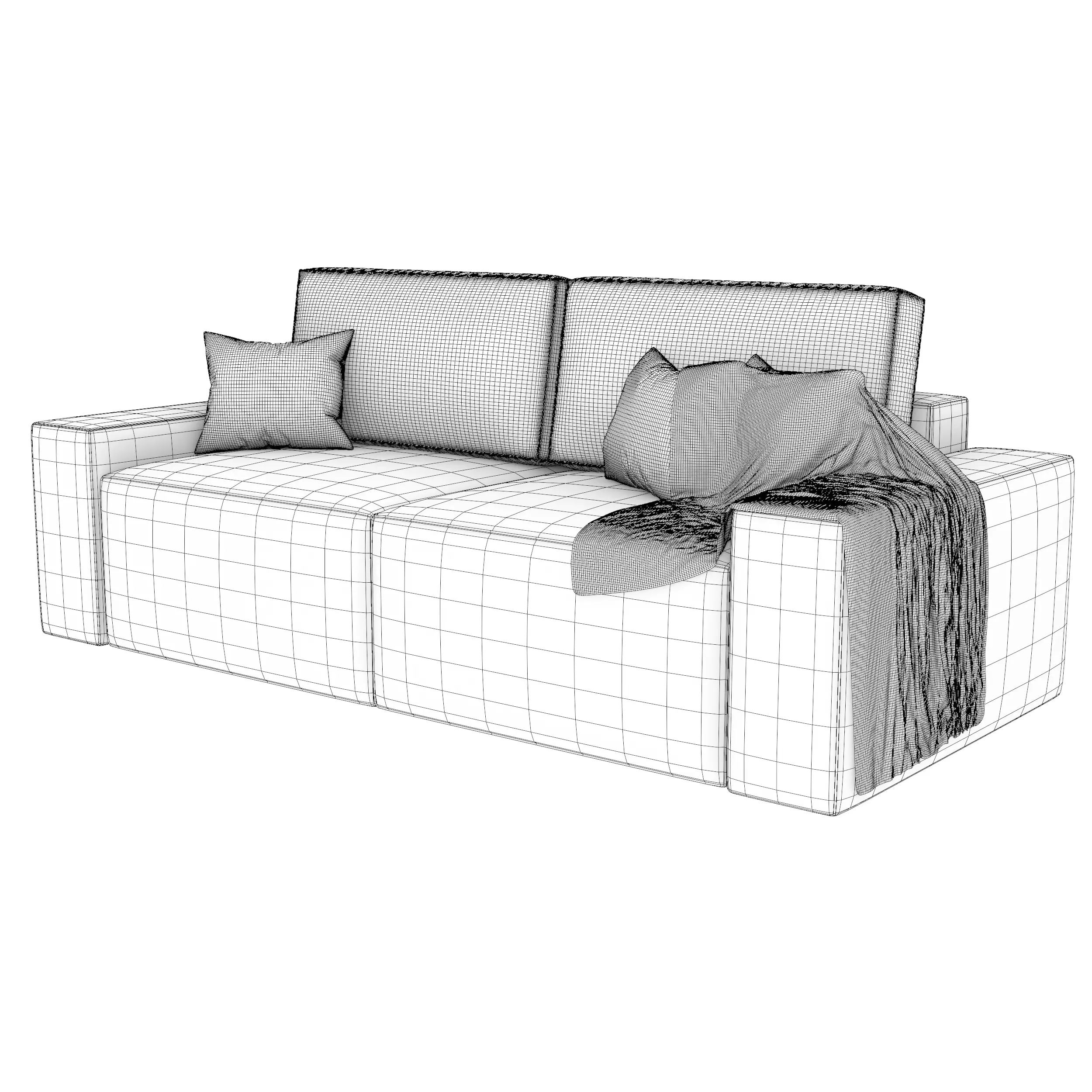 Modern 3 Seater Sofa 3D model_5