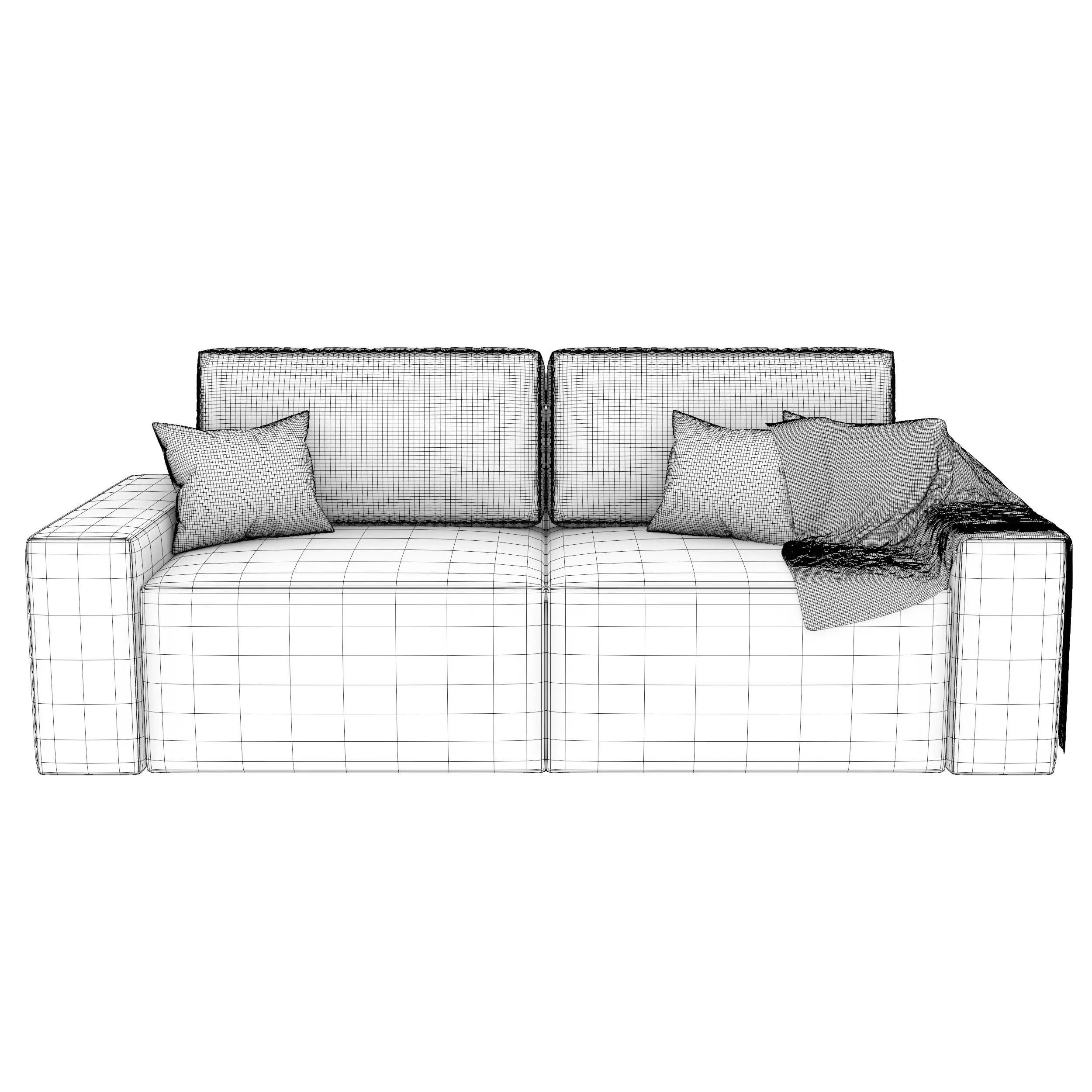 Modern 3 Seater Sofa 3D model_4
