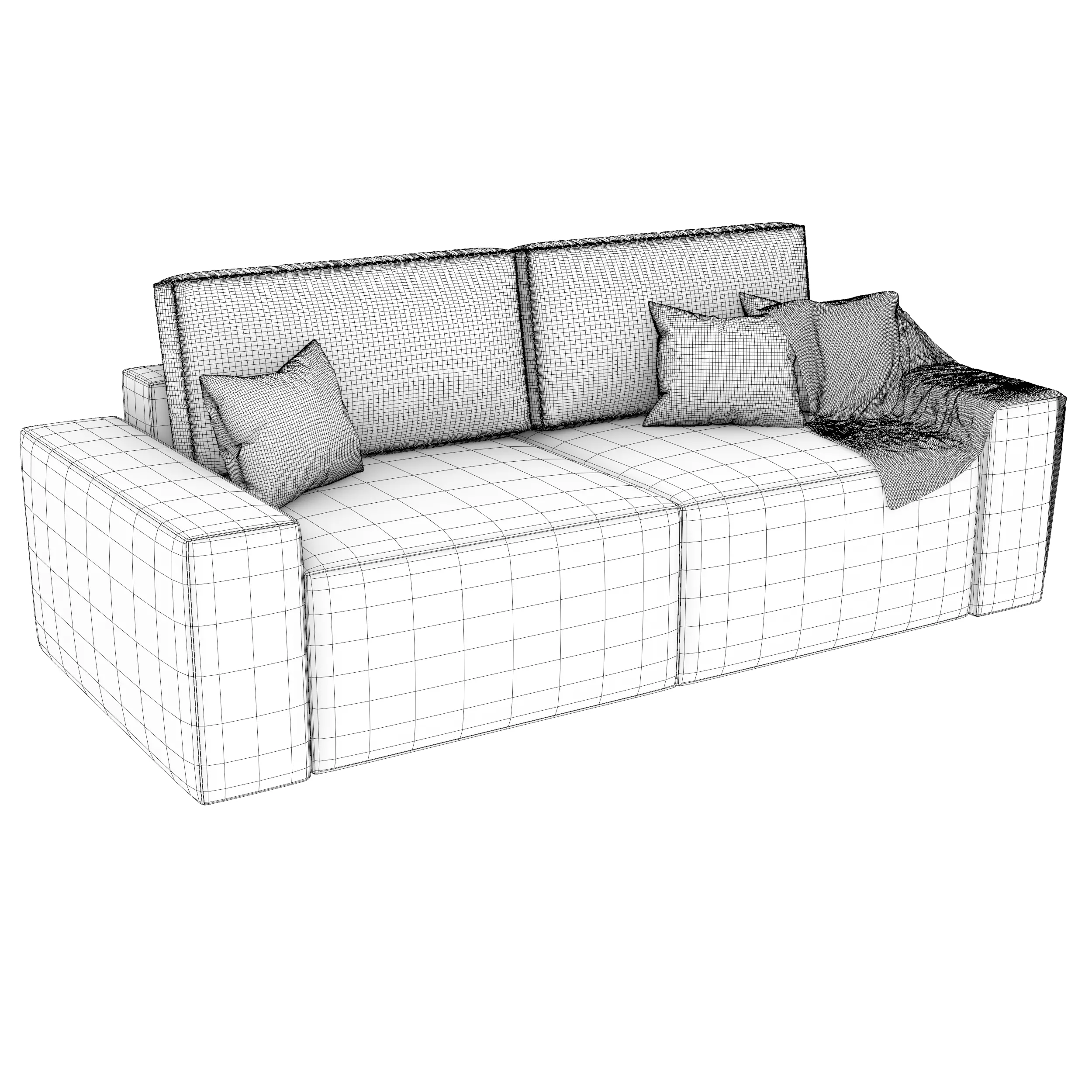Modern 3 Seater Sofa 3D model_3