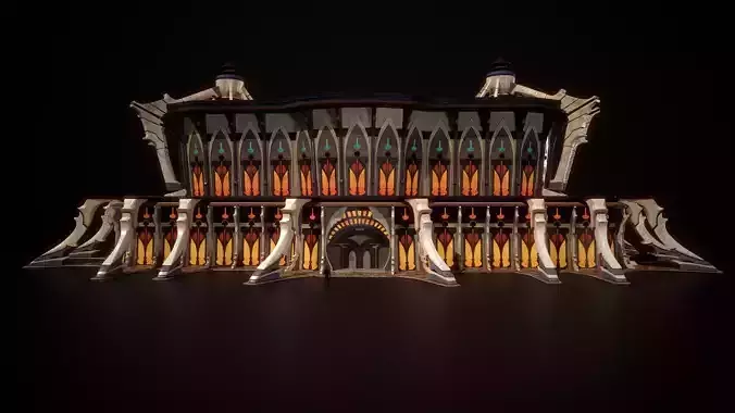 building 7 Low-poly 3D model 2