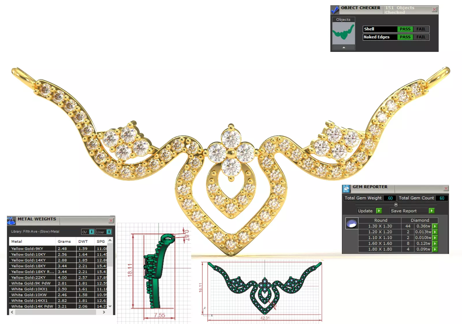 Collar jewelry stl 3dm gold bridal Pendant model jp0373 3D print model