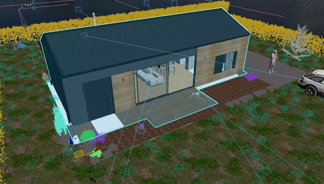 Modern Single-Story House 3D Exterior Rendering 3D model_4