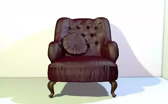 Armchair for livingroom with pillow  3D model