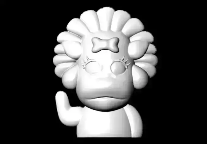 Baby Bop Solid Flat Back 3D Printable STL Model