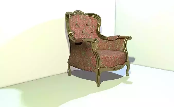 Classic armchair with  golden  ornaments 