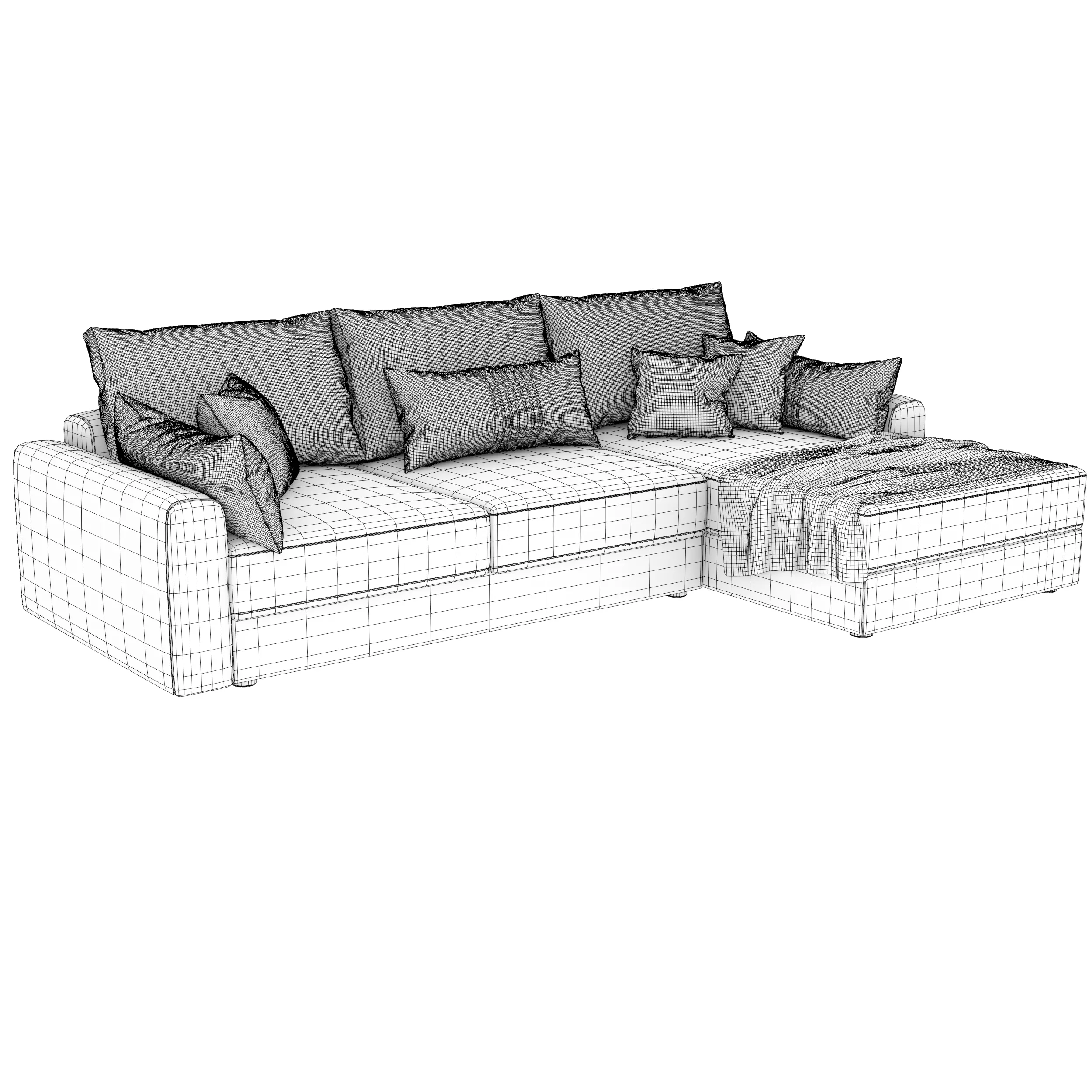 Modern corner sofa 3D model_3