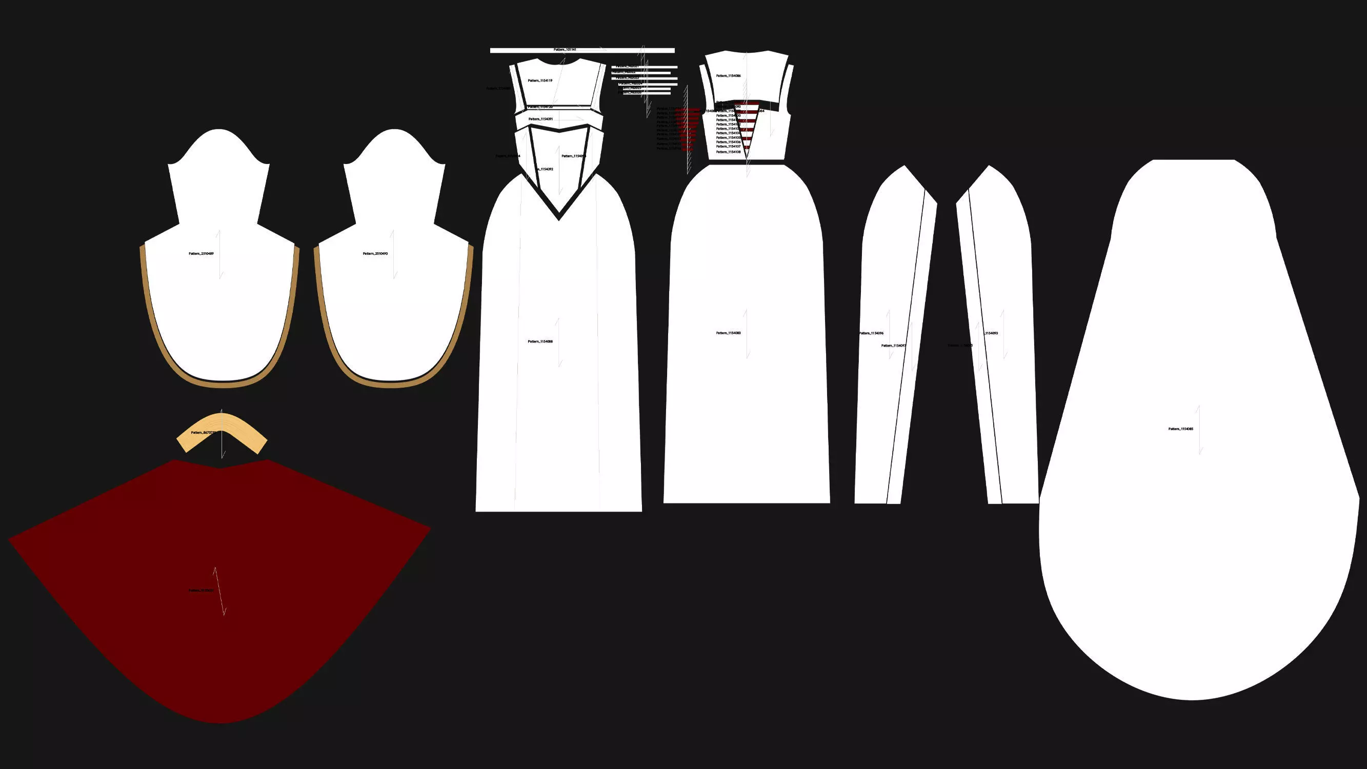 3 Female Medieval Dress-M 3D model_5