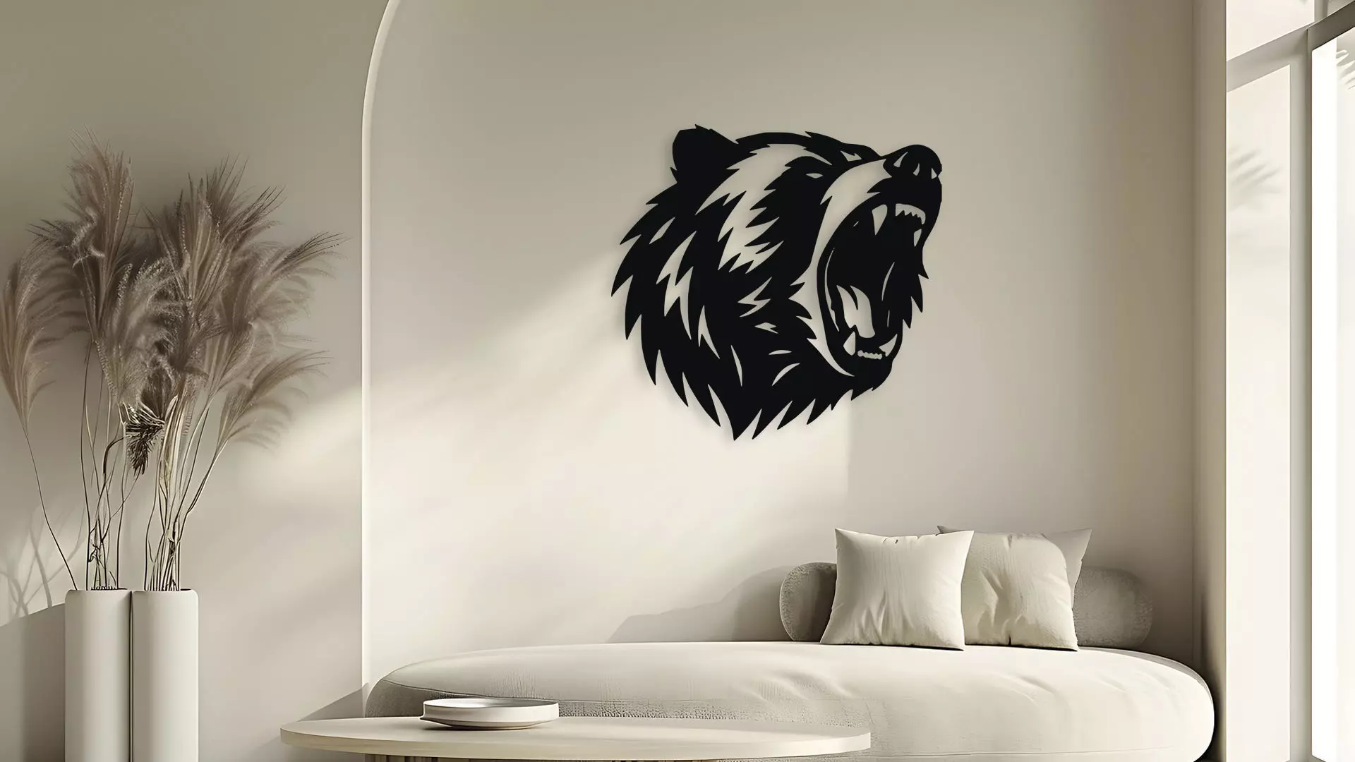 Roaring Bear Wall Decor Art 3D model_5