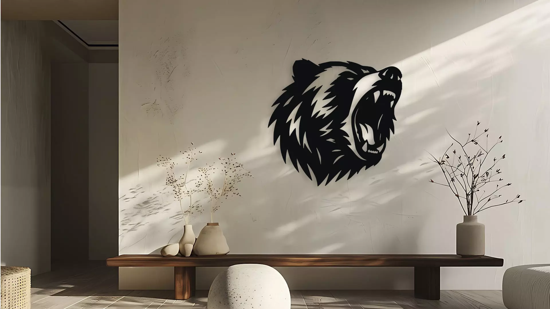 Roaring Bear Wall Decor Art 3D model_0