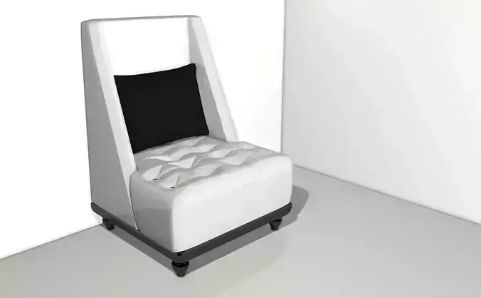 Splitter armchair covered waith leather 3D model