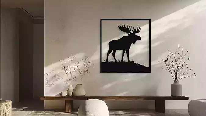 Majestic Moose Silhouette Wall Decor