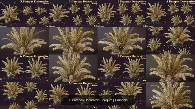 20 Pampas Decorative Bouquet