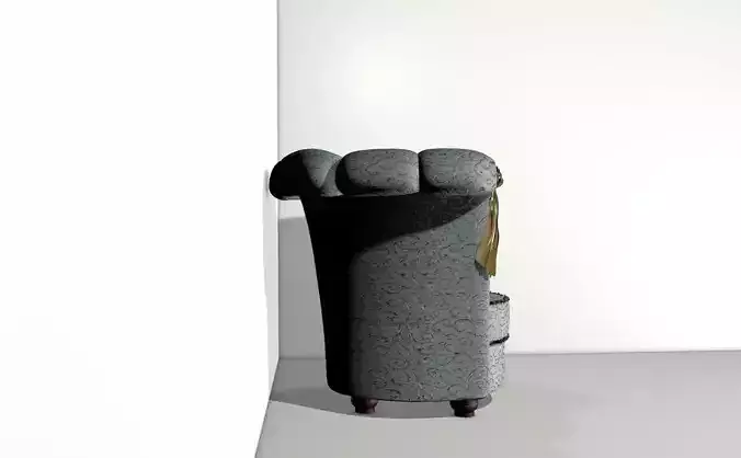 French Antique Louis XV Bergere style armchair  3D model