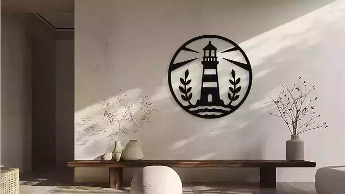 Lighthouse Beacon Wall Decor Art Vector Design