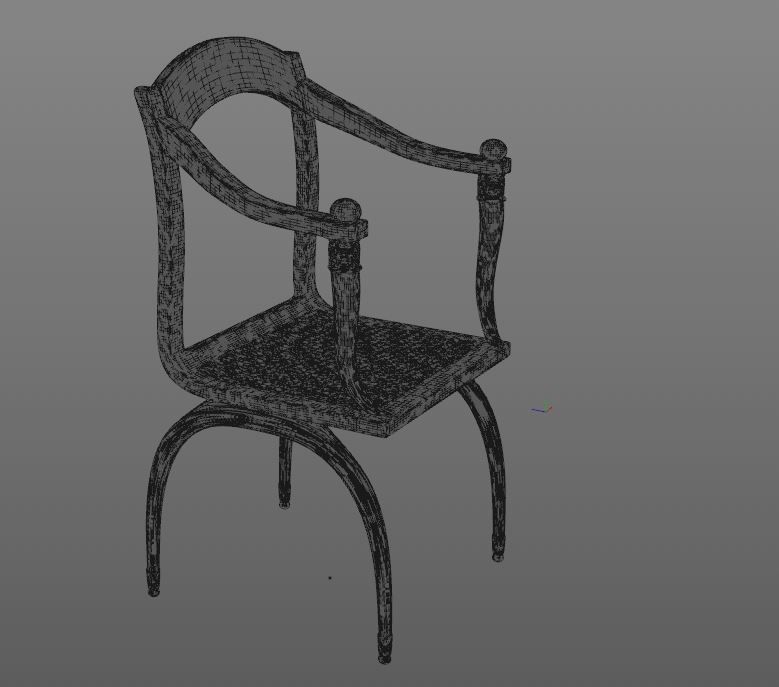 African style chair with  bone  elements  3D model_5