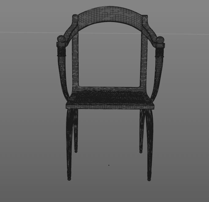 African style chair with  bone  elements  3D model_4