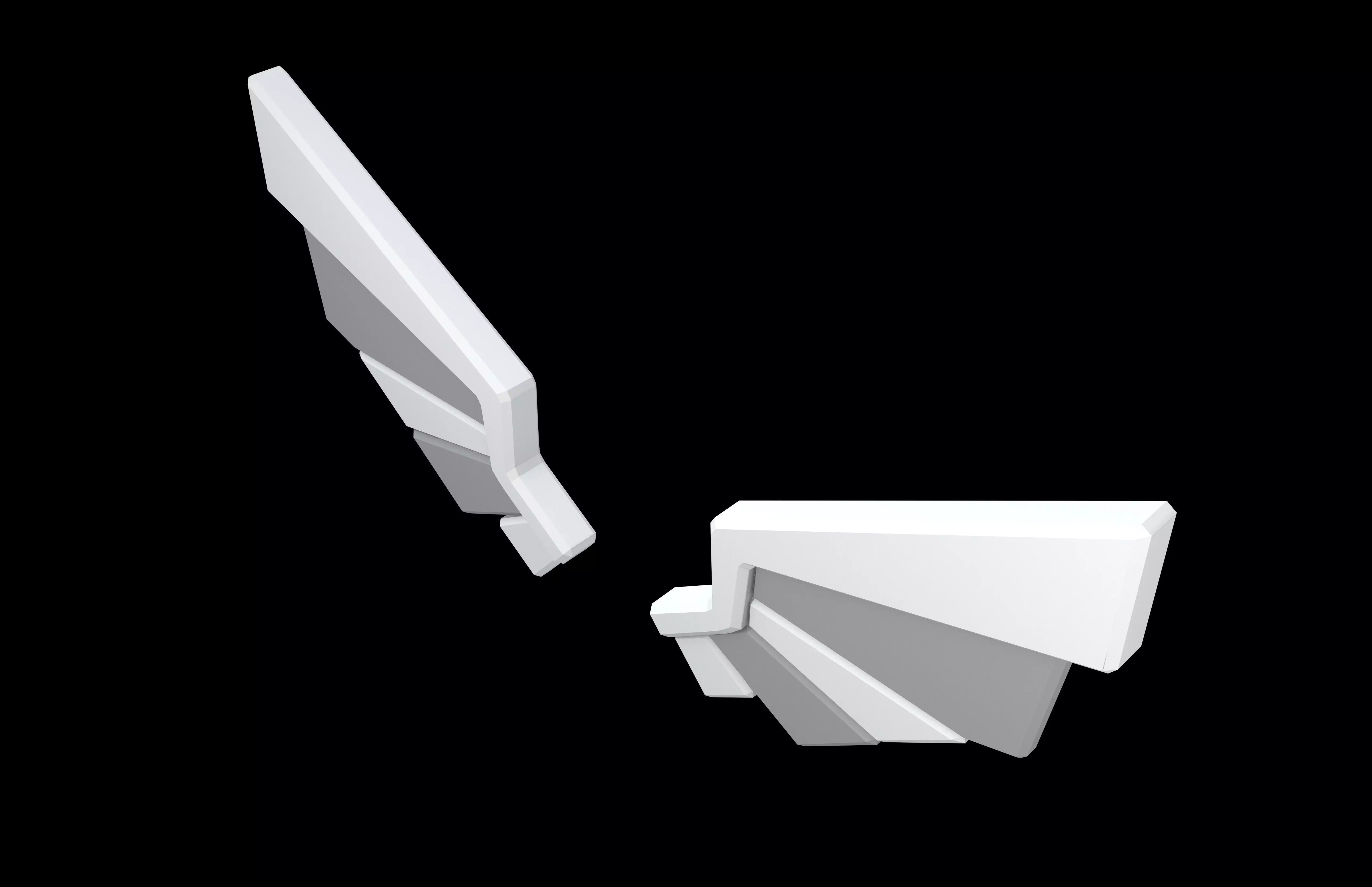 Low Poly Wings v8 001 Low-poly 3D model_2