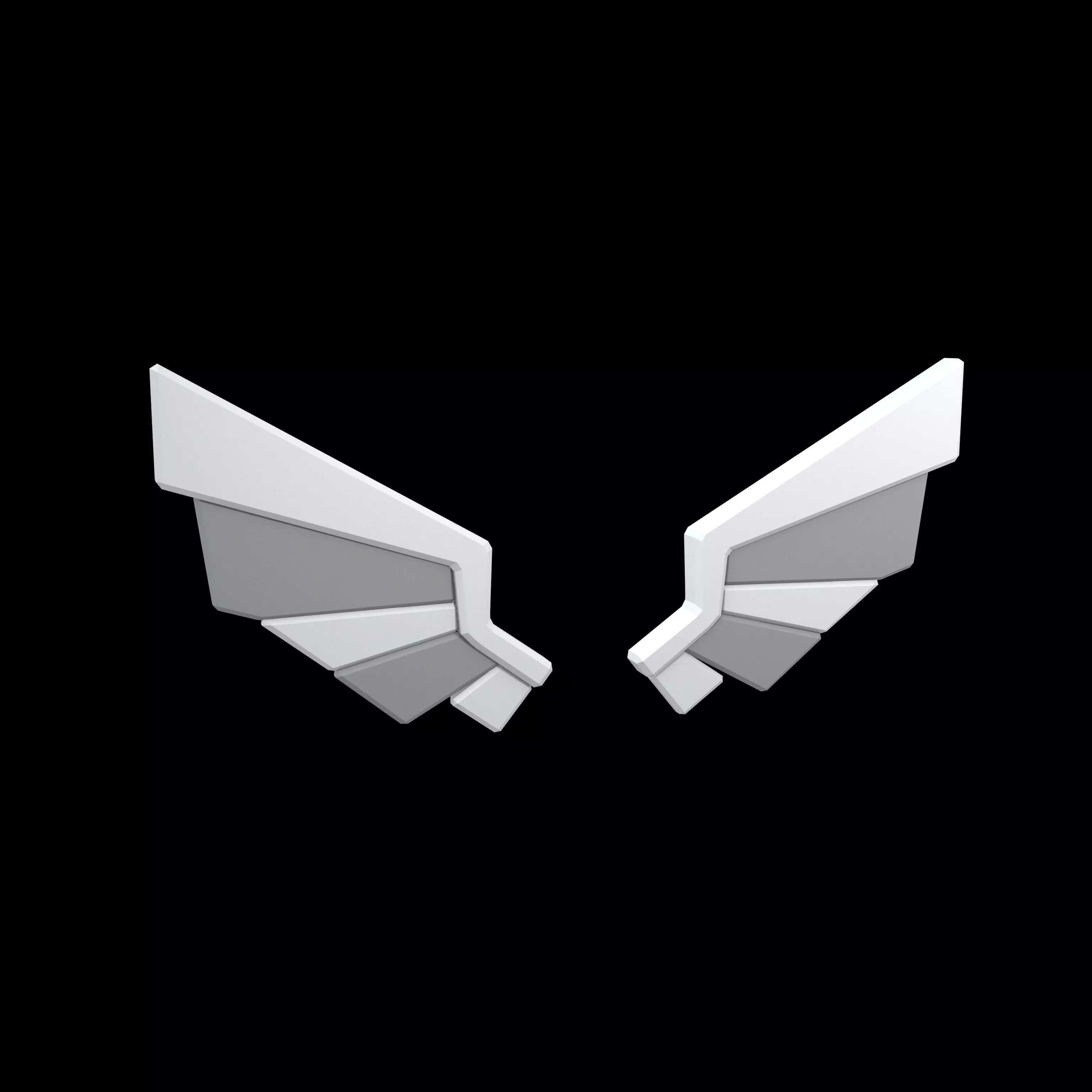 Low Poly Wings v8 001 Low-poly 3D model_0