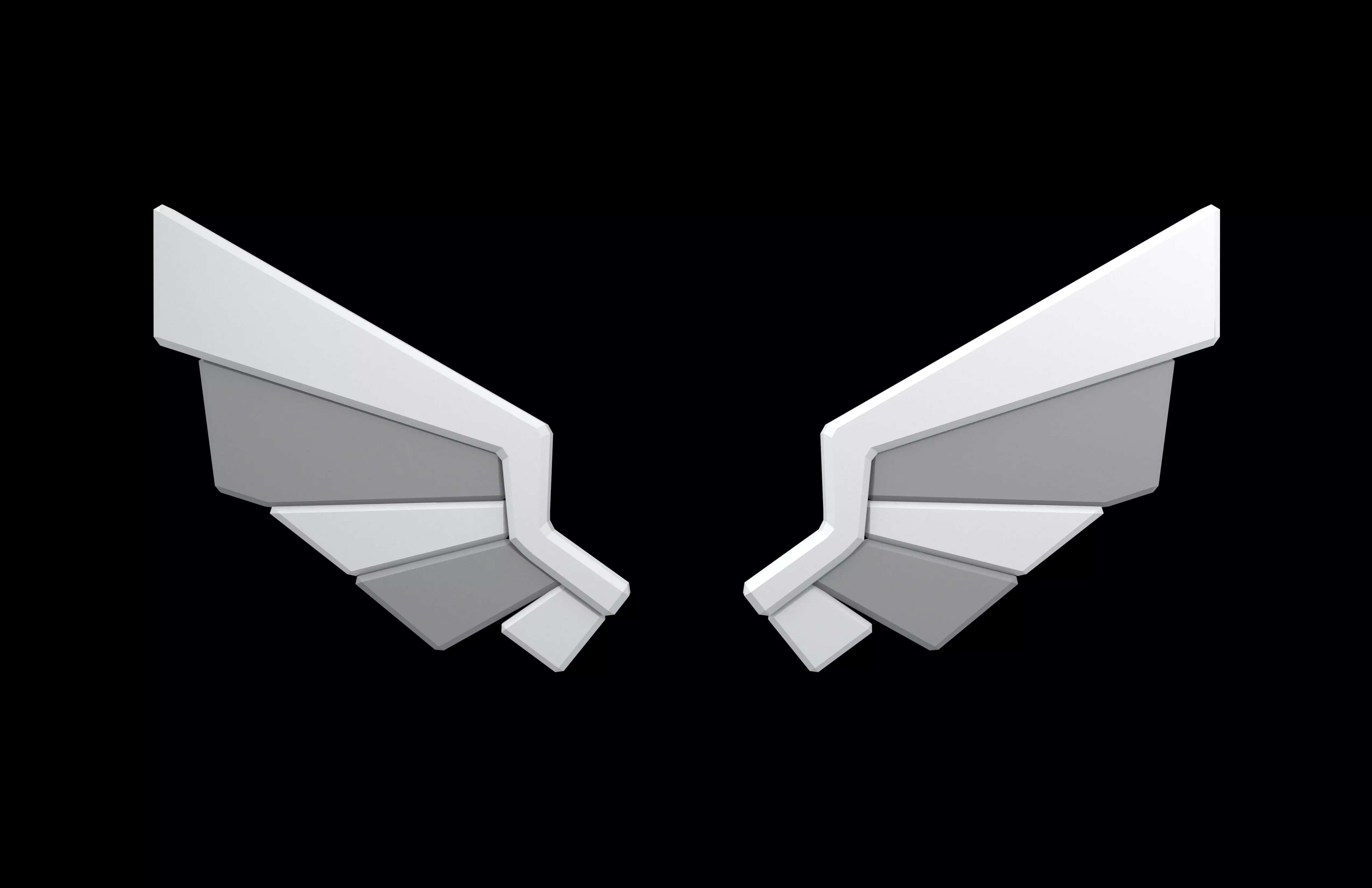 Low Poly Wings v8 001 Low-poly 3D model_1