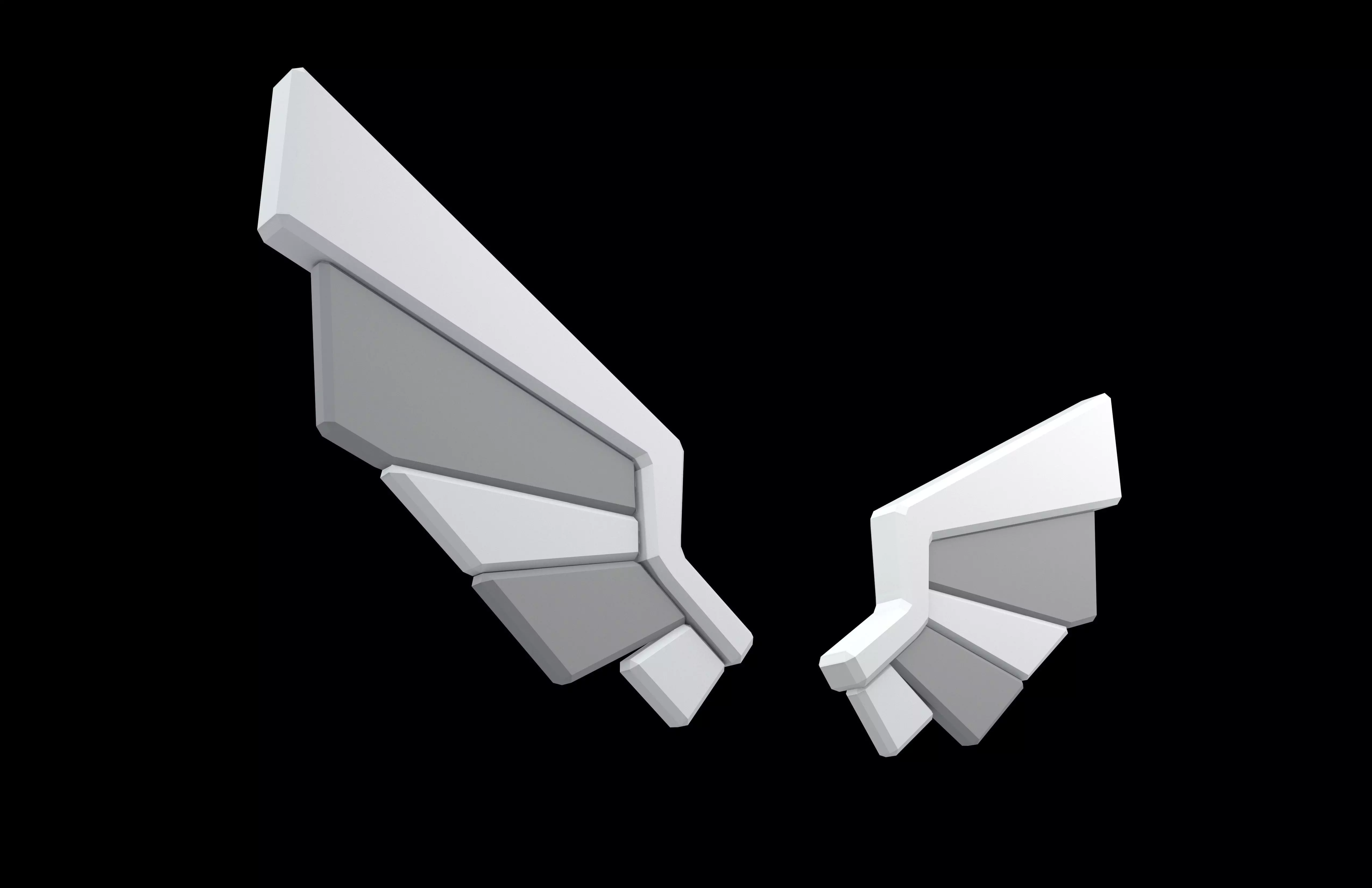 Low Poly Wings v8 001 Low-poly 3D model_3