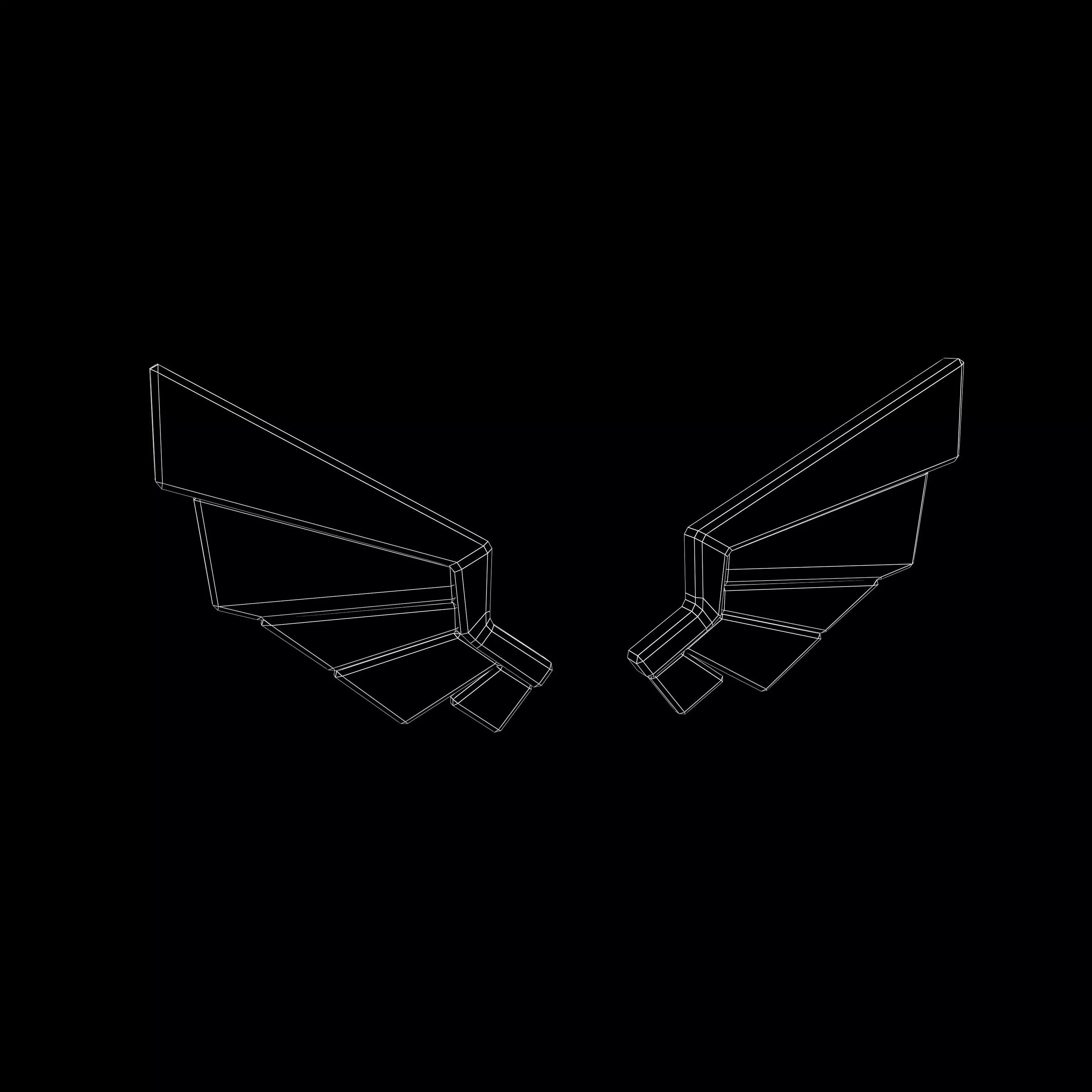 Low Poly Wings v8 001 Low-poly 3D model_4