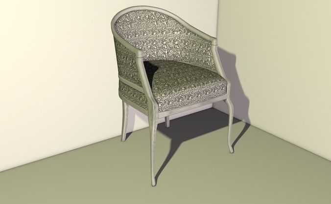 pair of petite French Belle Epoque period chairs 3D model