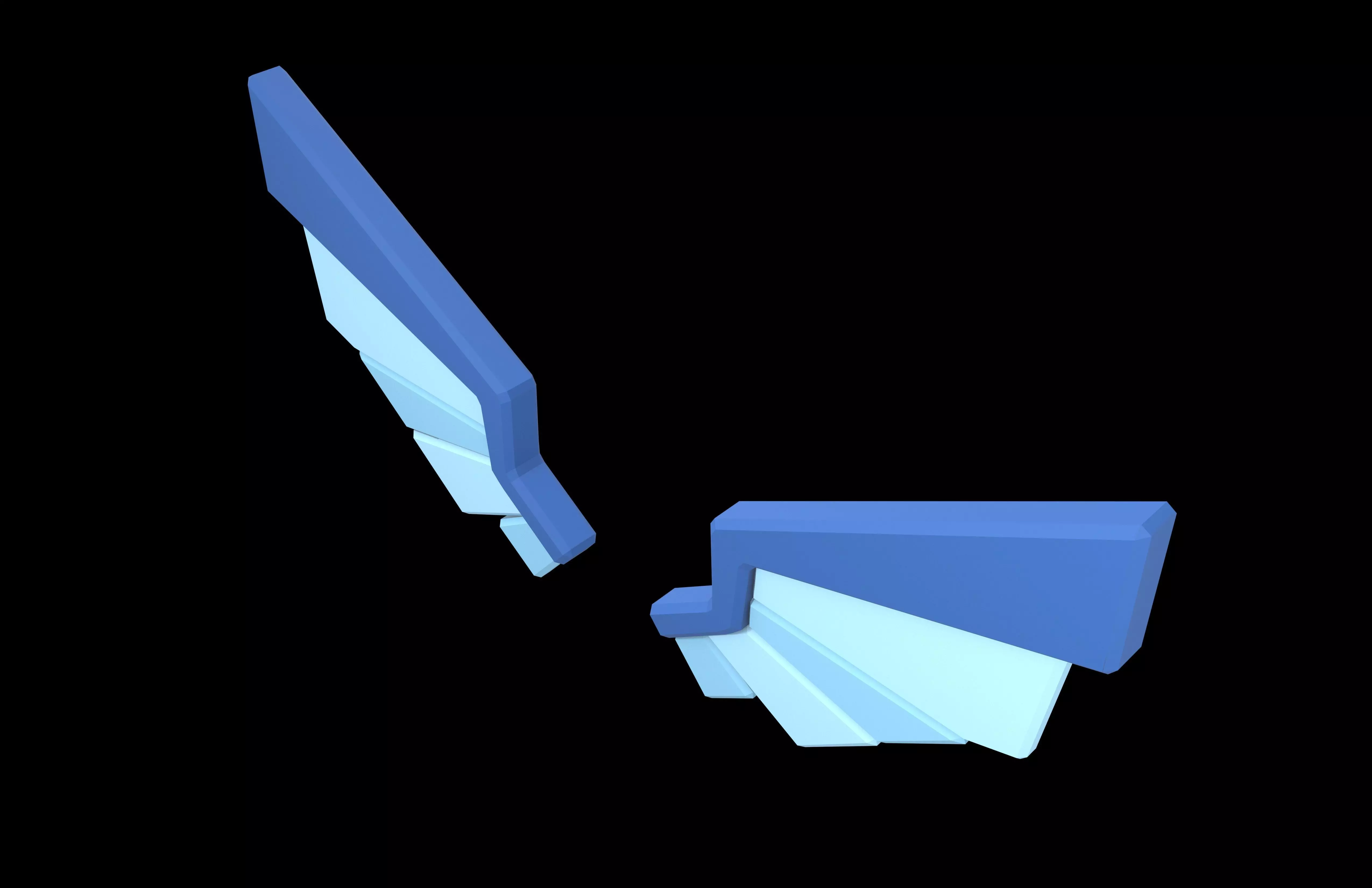 Low Poly Wings v8 002 Low-poly 3D model_2