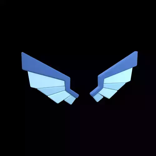 Low Poly Wings v8 002 Low-poly 3D model