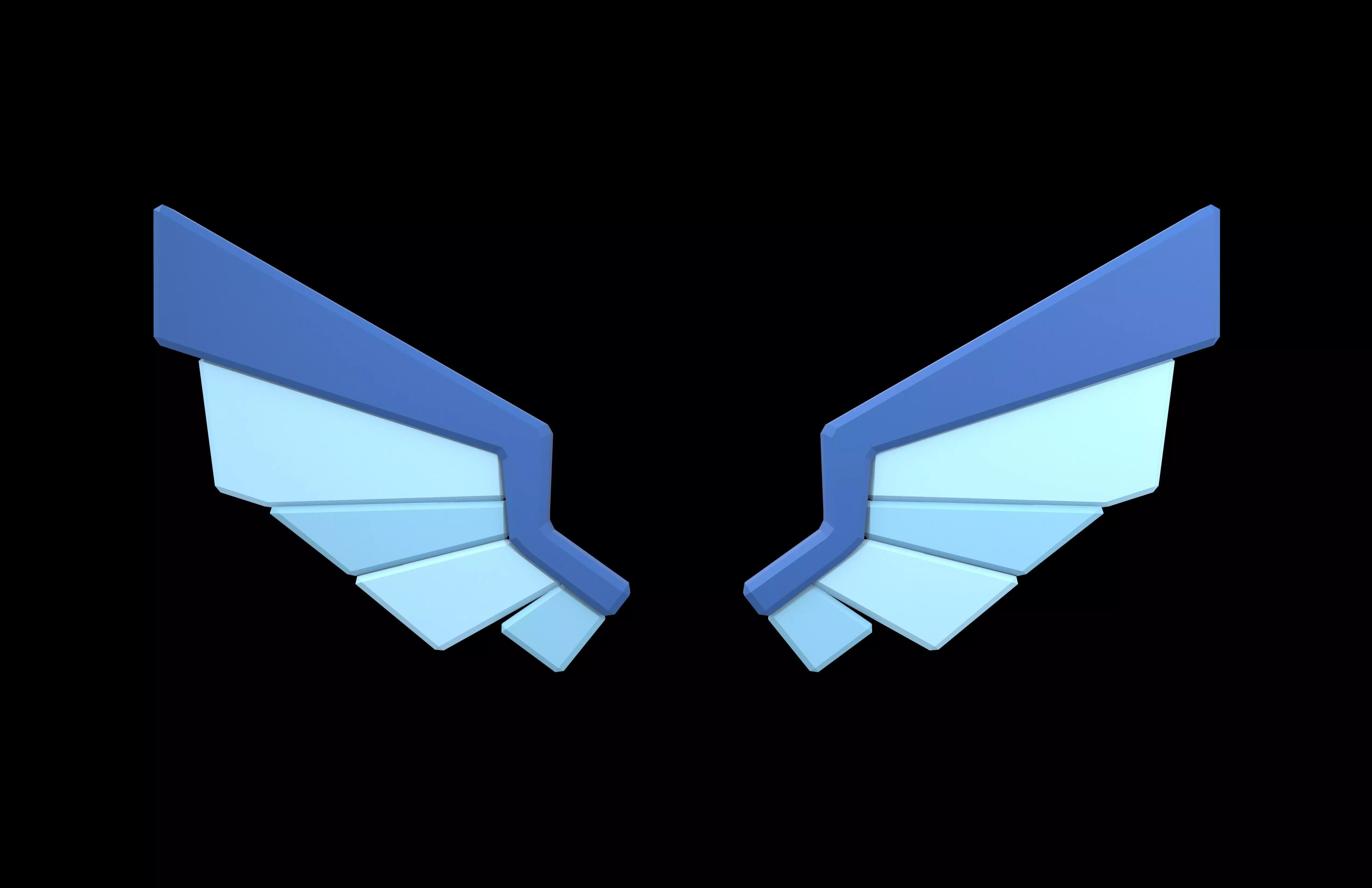 Low Poly Wings v8 002 Low-poly 3D model_1