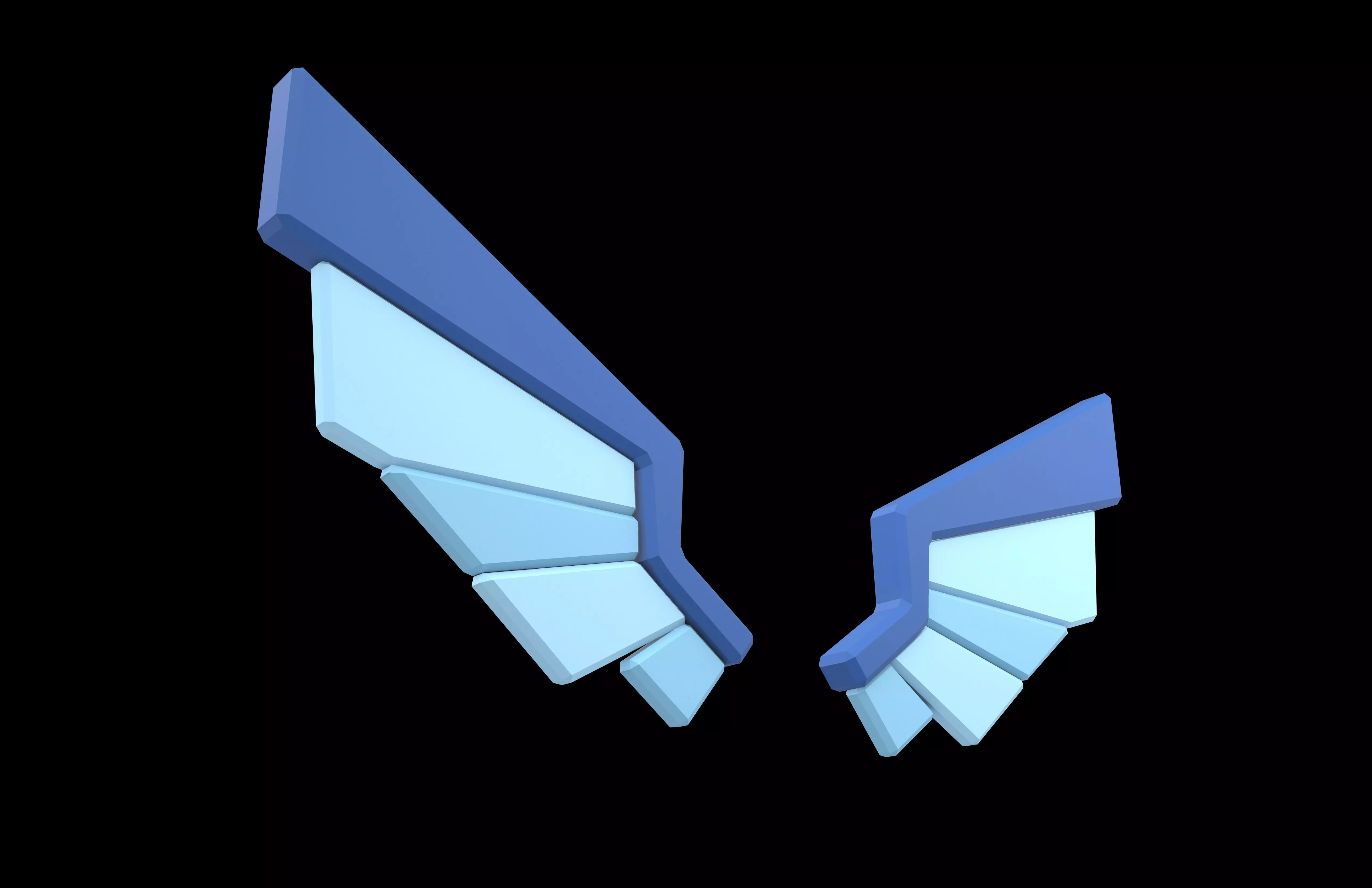 Low Poly Wings v8 002 Low-poly 3D model_3