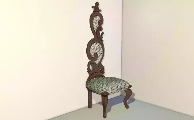 unique chair with wooden ornaments 