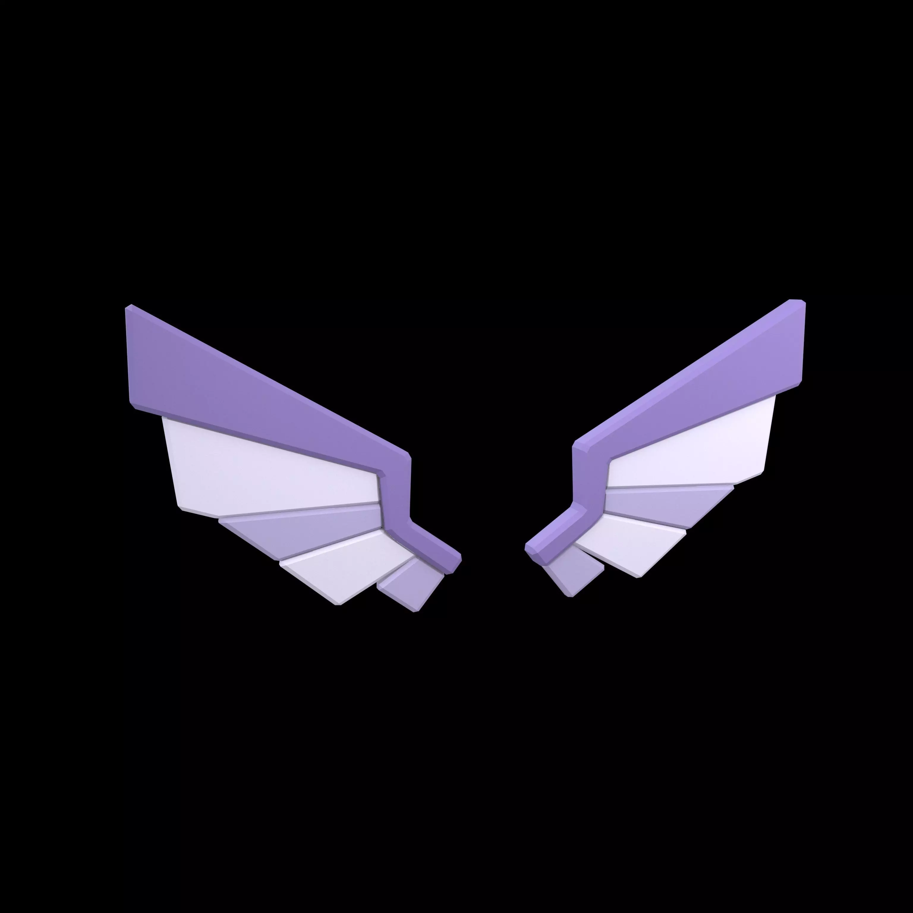 Low Poly Wings v8 003 Low-poly 3D model_0