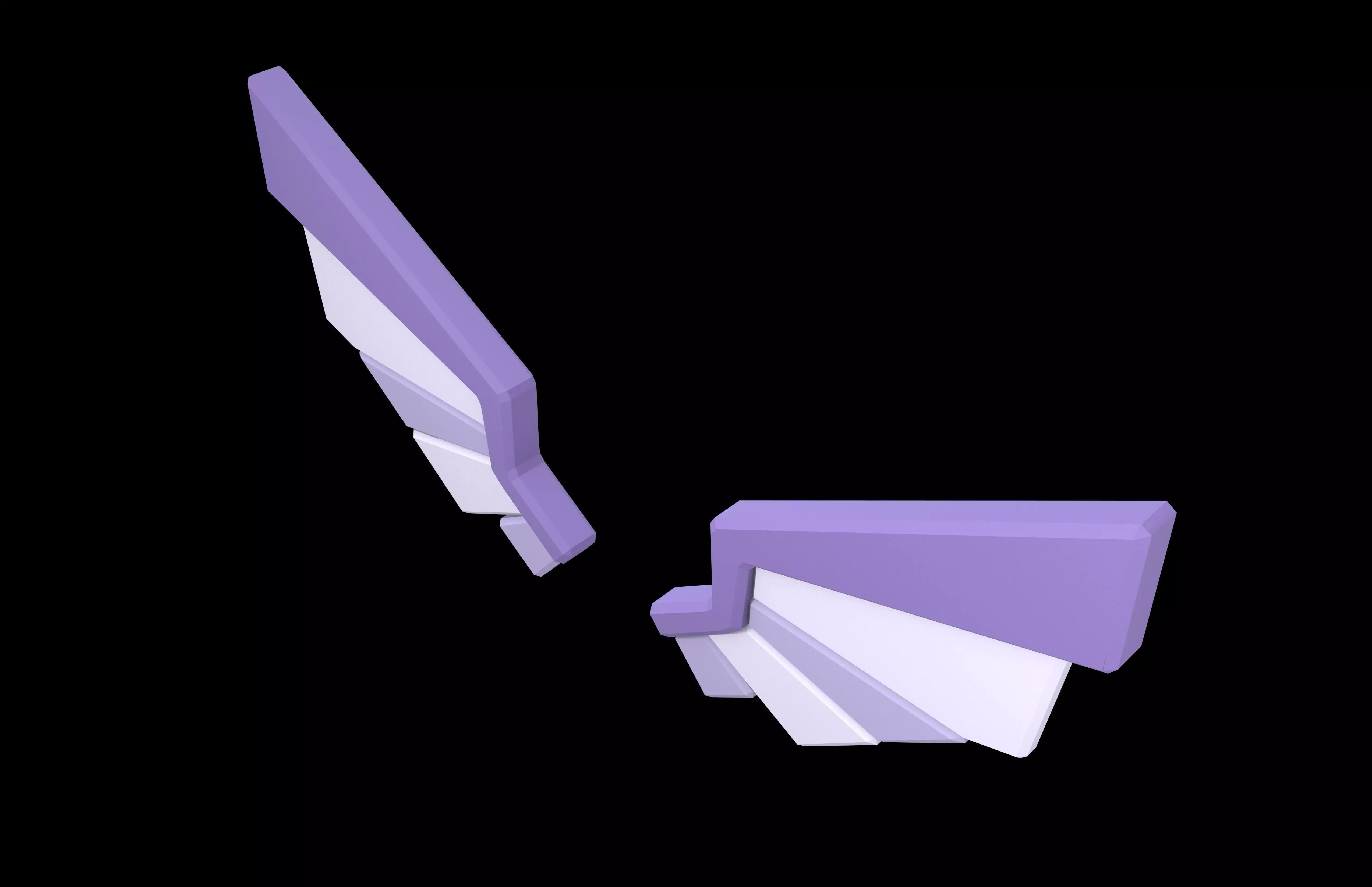 Low Poly Wings v8 003 Low-poly 3D model_2
