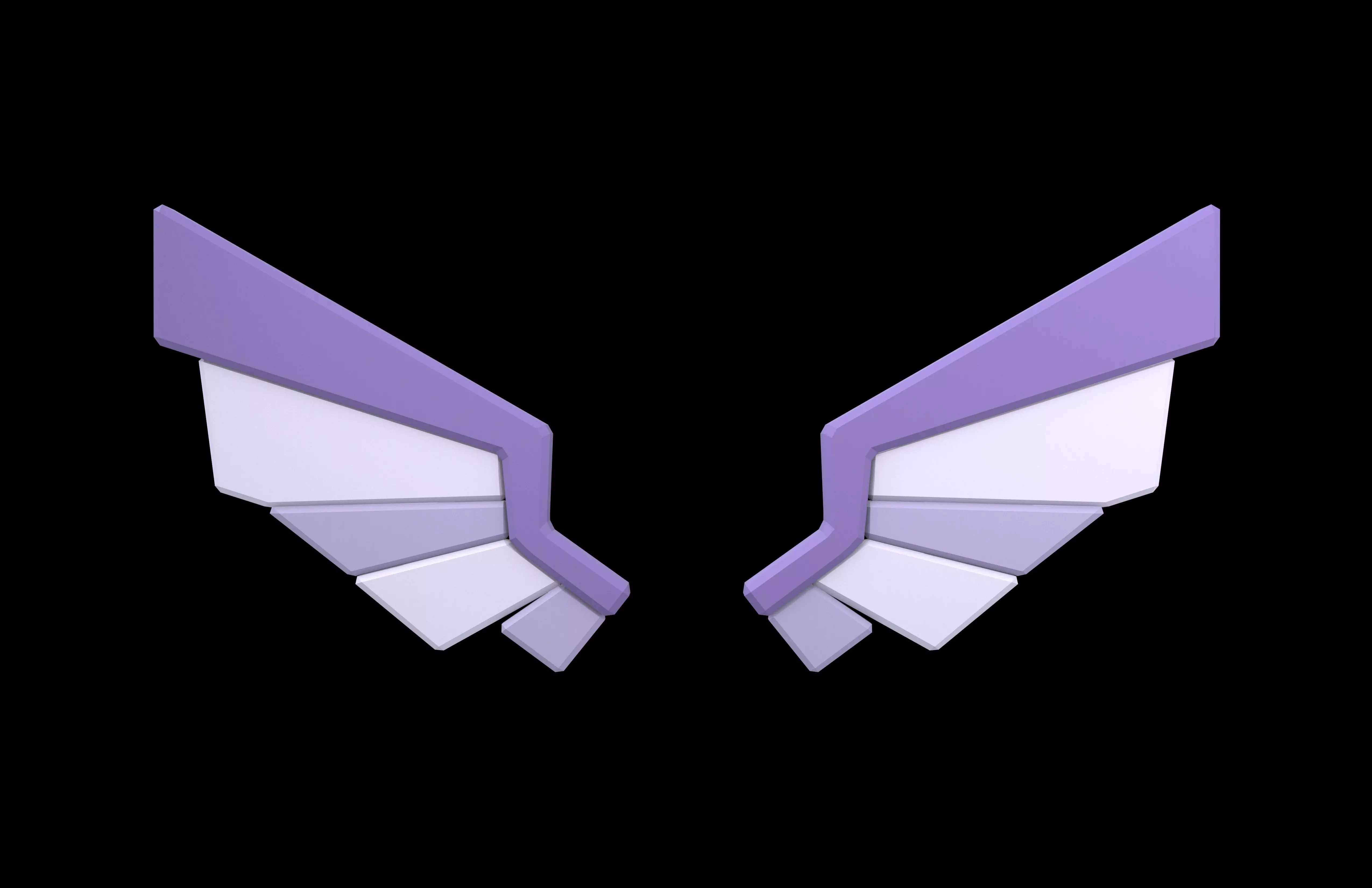 Low Poly Wings v8 003 Low-poly 3D model_1